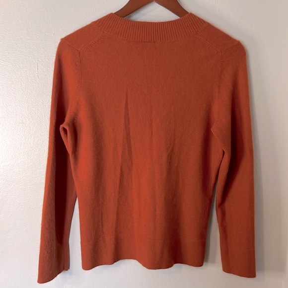 Tweeds Ribbed V-Neck Angora Rabbit Hair Blend Burnt Orange Sweater Sz M - Picture 6 of 6
